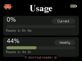 Clawdmeter-m5fire screenshot